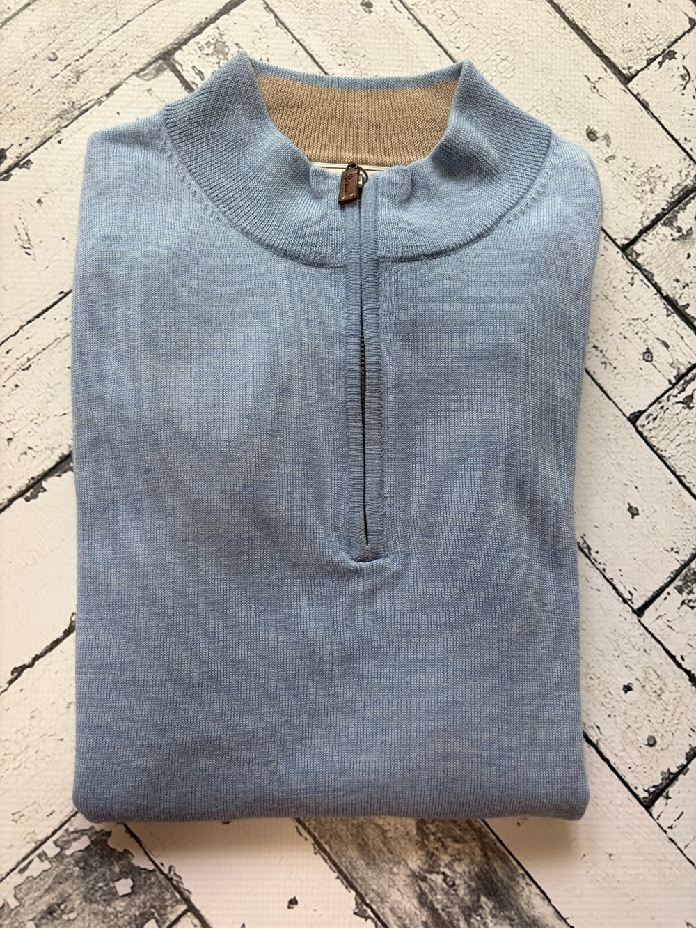 Peter Millar 100% Merino Wool V-Neck Sweater Vest Light Blue Men’s XL